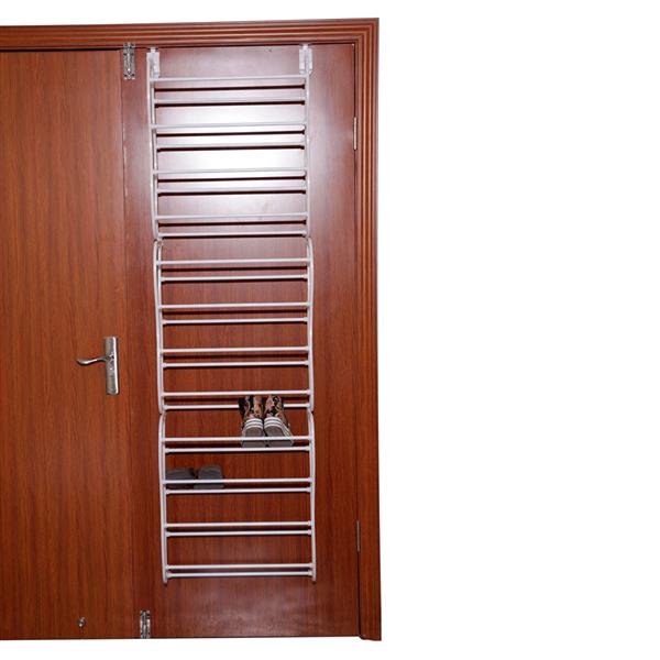 White Twelve-Tier Over-Door Shoe Rack — view 4