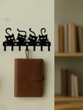 Black Cat Silhouette Seven-Hook Key Rack — view 1