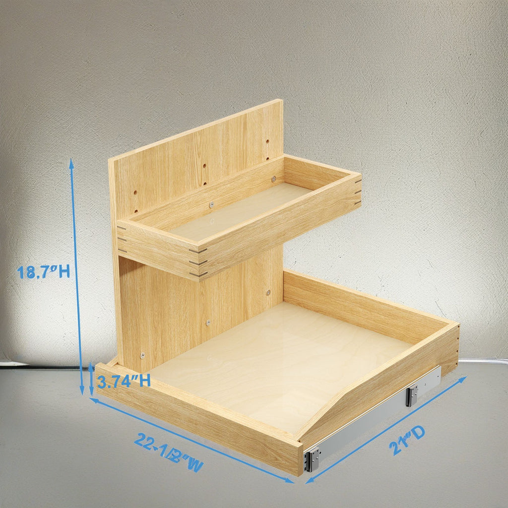 Wood Two-Tier Under-Sink Pull-Out, Left Upper Basket — view 5
