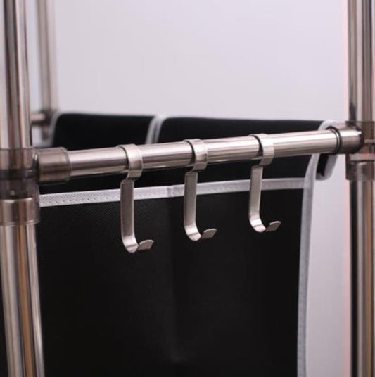 3-Bag Laundry Sorter with Shelf and Hooks