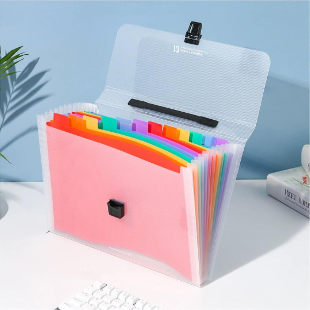 13-Pocket Rainbow Accordion File Organizer