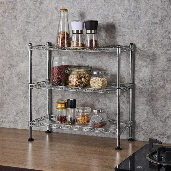 Silver 3-Tier Cabinet Organizer