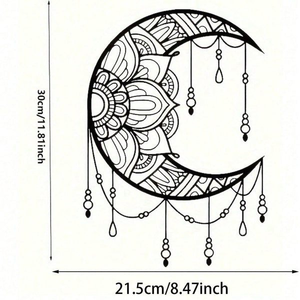 Black Iron Crescent Moon Wall Hanging — view 2