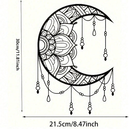 Black Iron Crescent Moon Wall Hanging — view 2