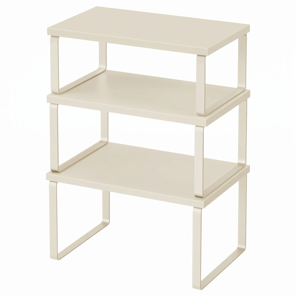White Stackable Cabinet Shelf Risers — Set of 3 — view 1