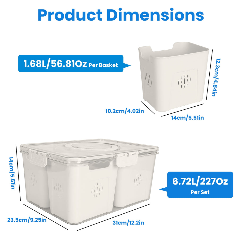 Divided Produce Containers with Colanders — Set of 2 — view 7