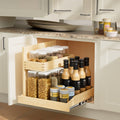Wood Two-Tier Under-Sink Pull-Out, Left Upper Basket — view 1