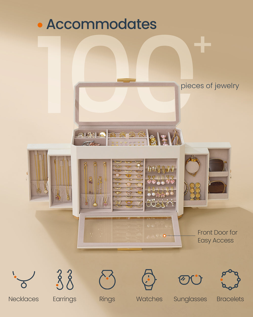 Cloud White Vertical Jewelry Display Box — view 2