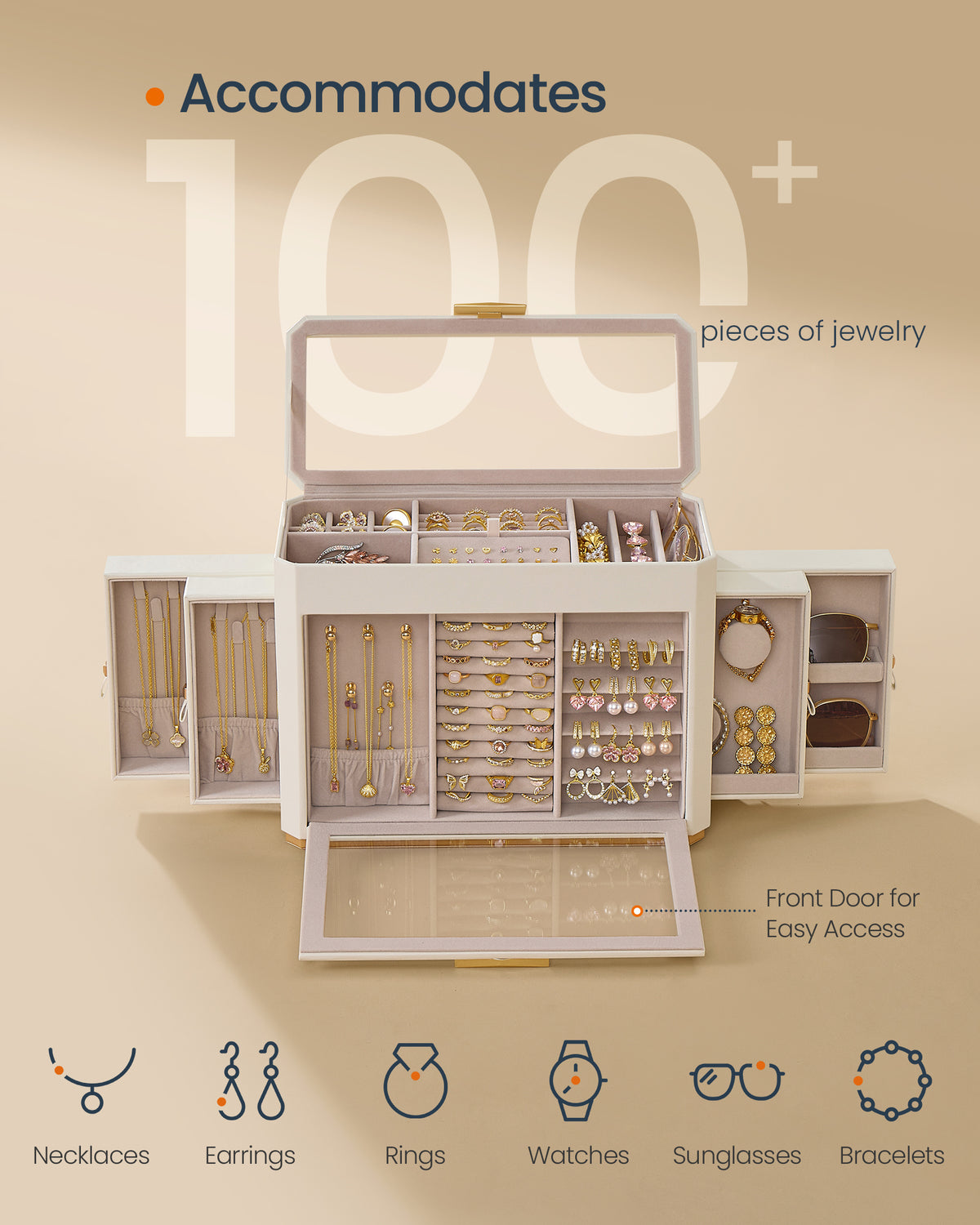 Cloud White Vertical Jewelry Display Box — view 2