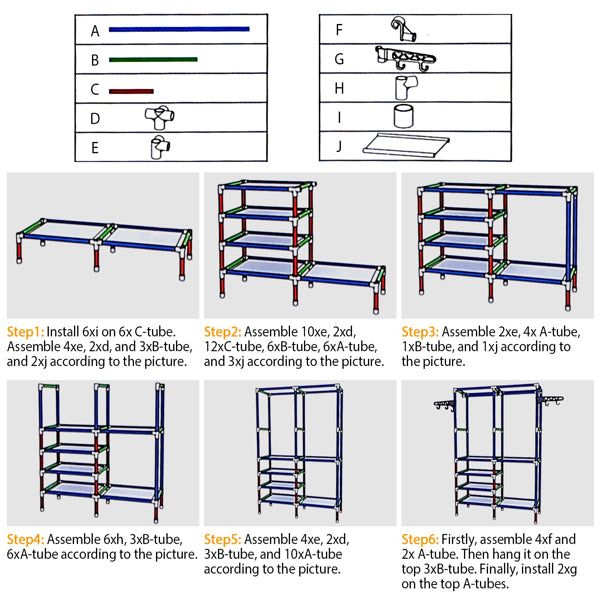 White Open Closet Rack with Four Shelves — view 3