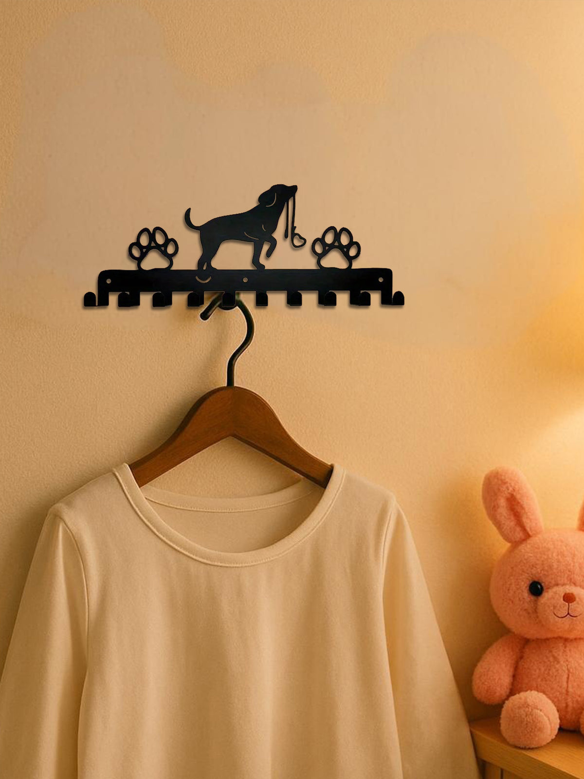 Dog Silhouette Wall Hook Rack