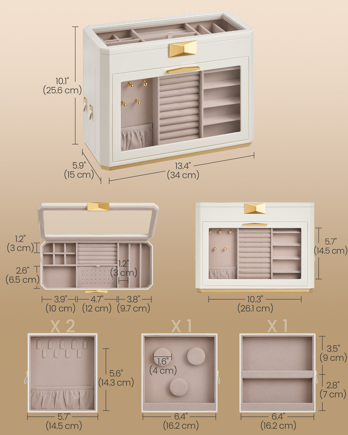 Cloud White Vertical Jewelry Display Box — view 3