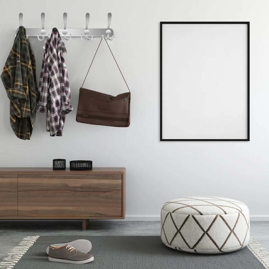 15-Hook Stainless Steel Wall Rack