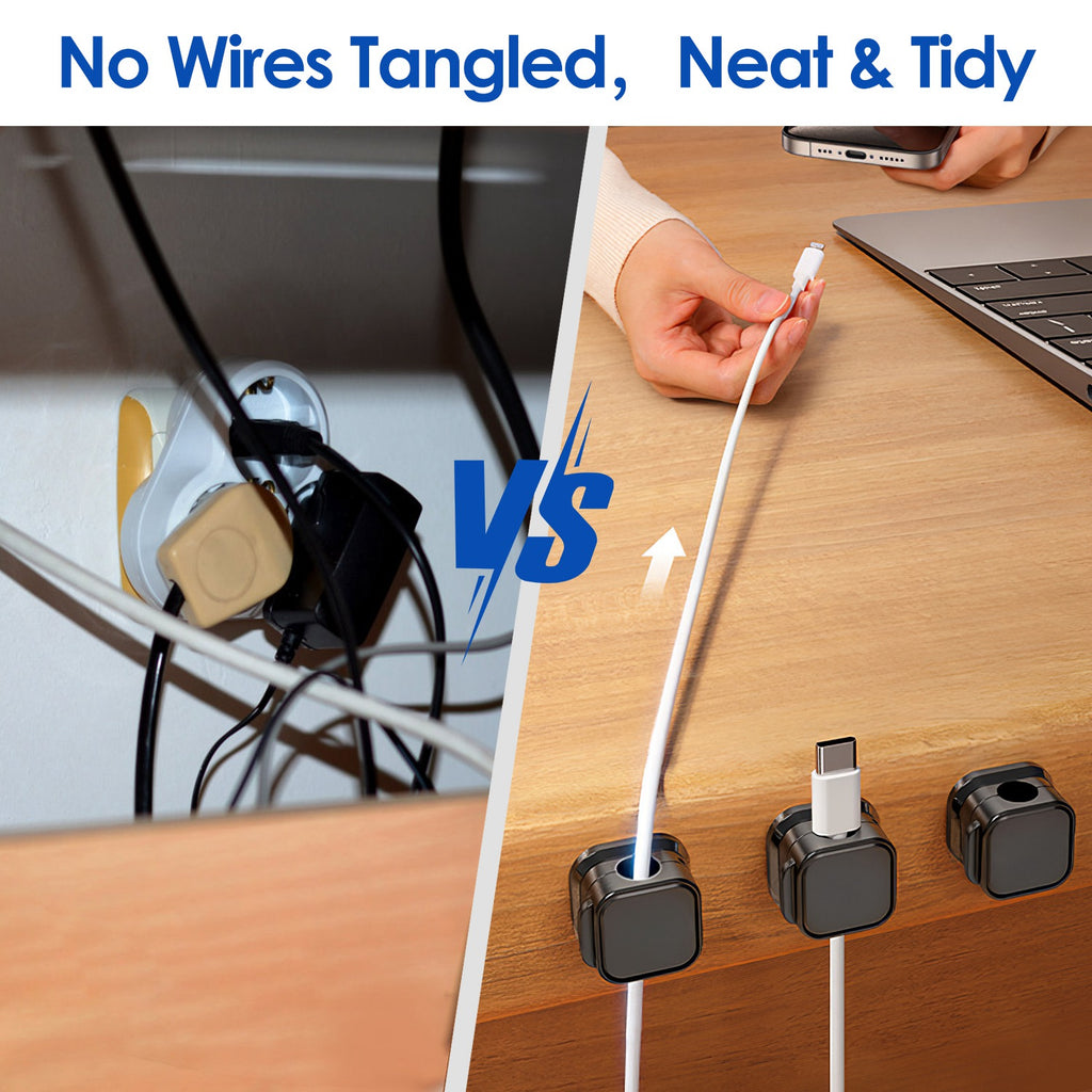 Magnetic Cable Clips, 6-Pack