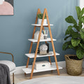 White A-Frame Ladder Display Bookshelf — view 1