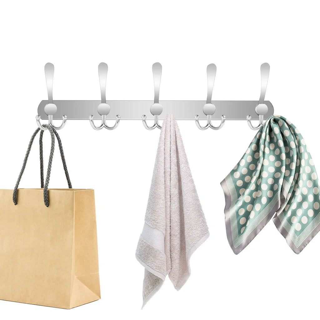 15-Hook Stainless Steel Wall Rack