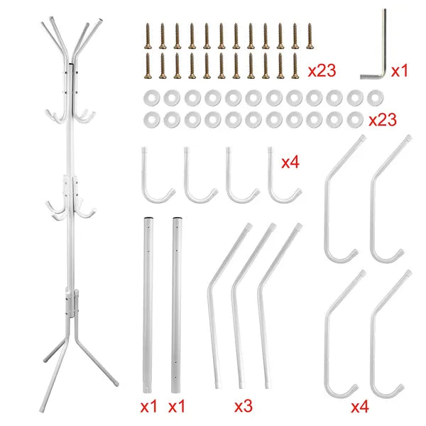White Freestanding Coat and Hat Rack