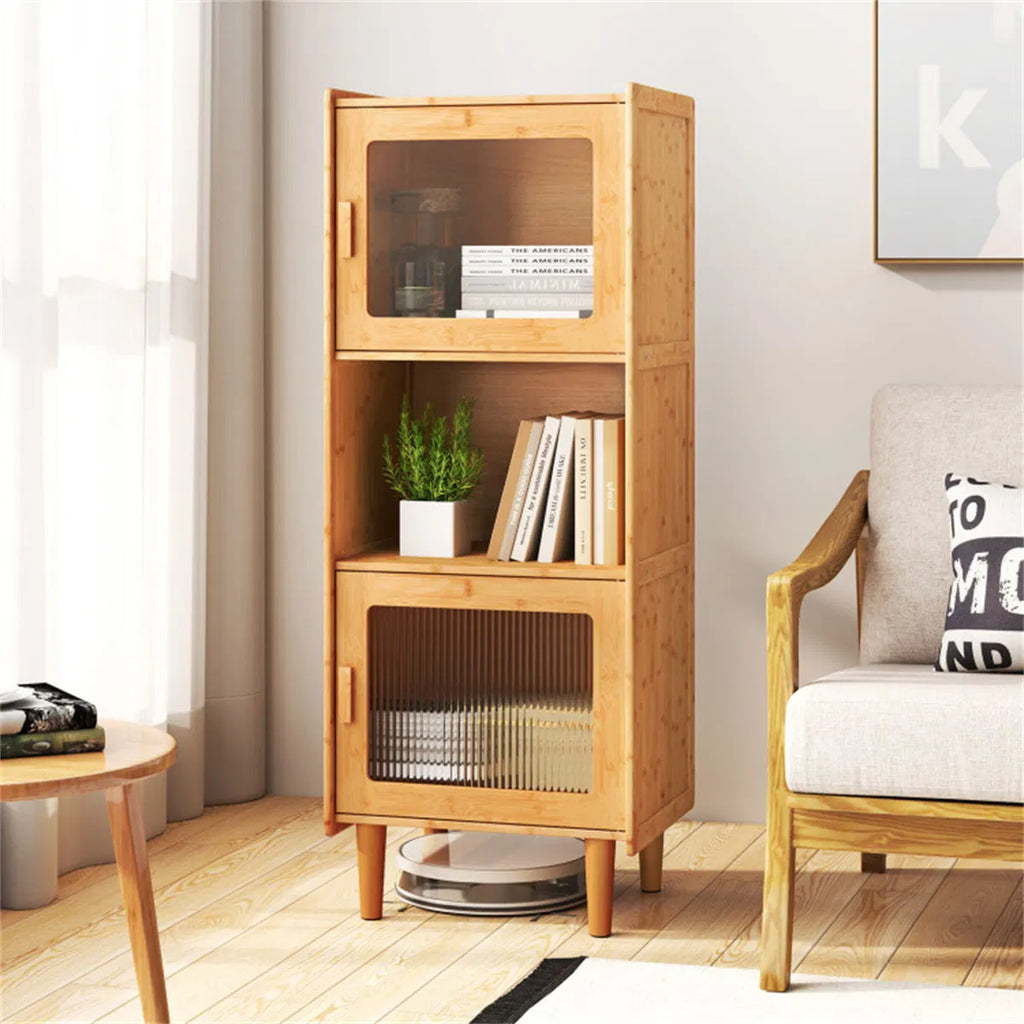 Natural Bamboo Display Cabinet with Acrylic Doors — view 5