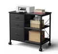 Rolling Printer Stand with Three Fabric Drawers — view 5