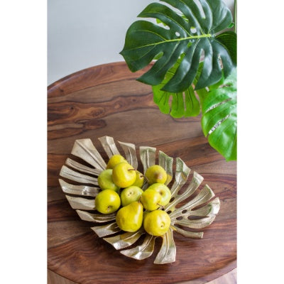 Gold-Tone Aluminum Monstera Leaf Wall Decor — view 2