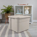 20-gallon storage tote with latching lid — cream