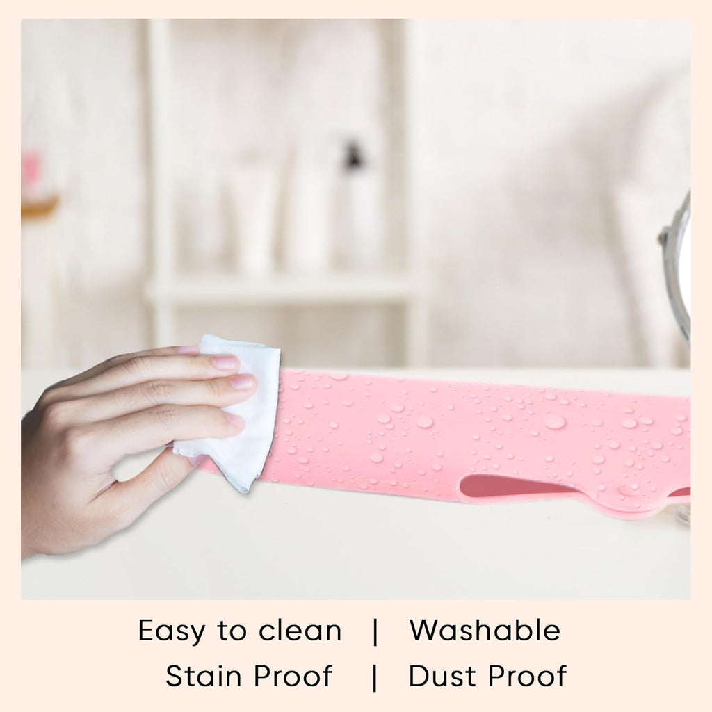 Pink Silicone Makeup Brush Travel Case