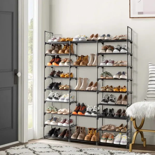 Black 9-Tier Shoe Storage Rack