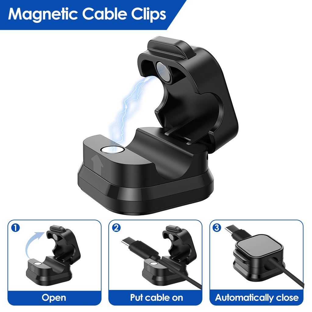 Magnetic Cable Clips, 6-Pack