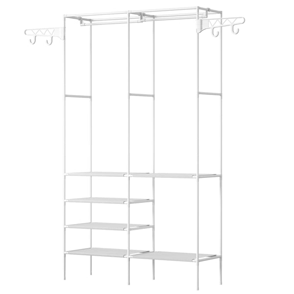 White Open Closet Rack with Four Shelves — view 9