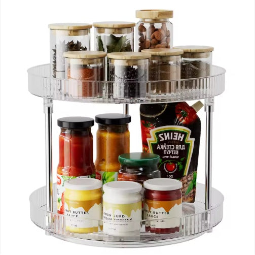 Clear 2-Tier Rotating Spice Organizer