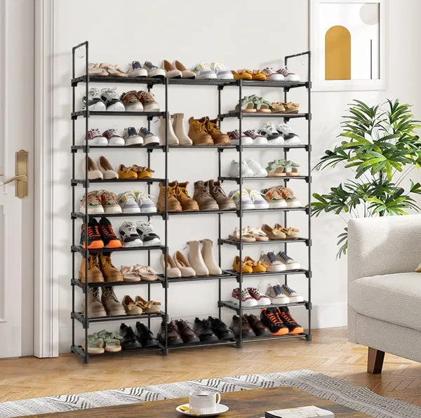 Black 9-Tier Shoe Storage Rack