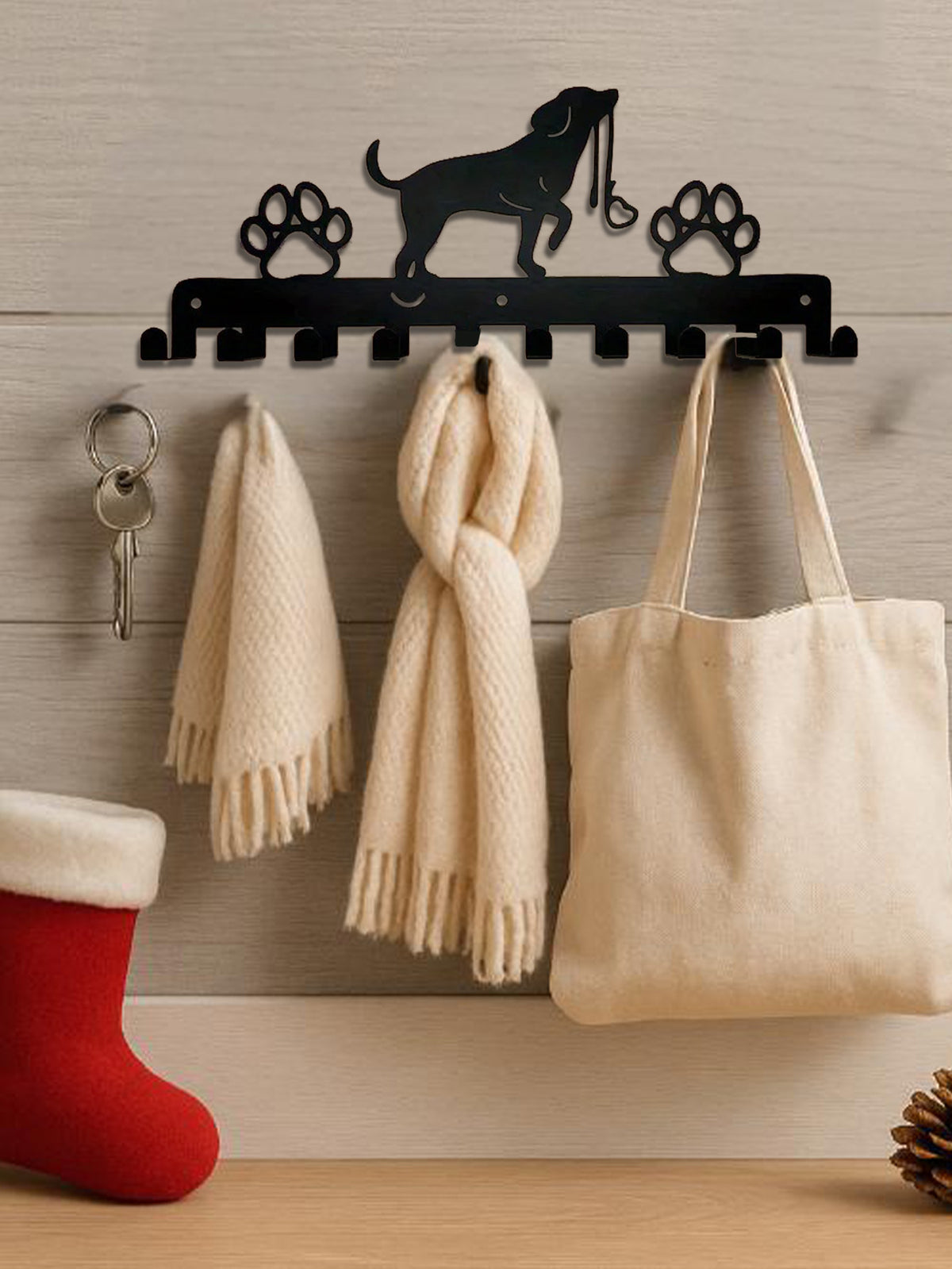 Dog Silhouette Wall Hook Rack