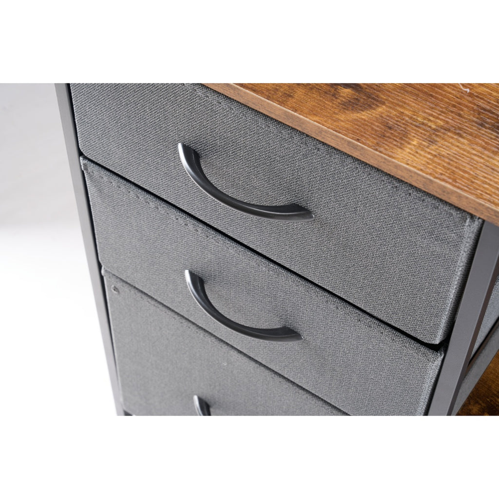 Rolling Printer Stand with Three Fabric Drawers — view 7