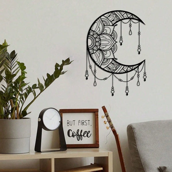 Black Iron Crescent Moon Wall Hanging — view 7