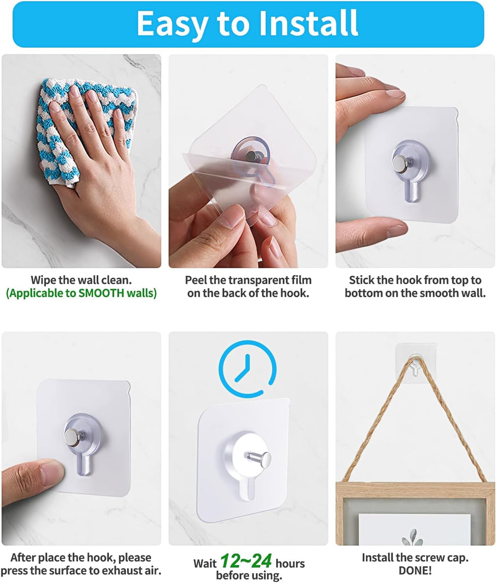 Clear Adhesive Utility Hooks — view 5