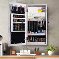 White Mirrored Jewelry Cabinet — Wall or Door Mount — view 7