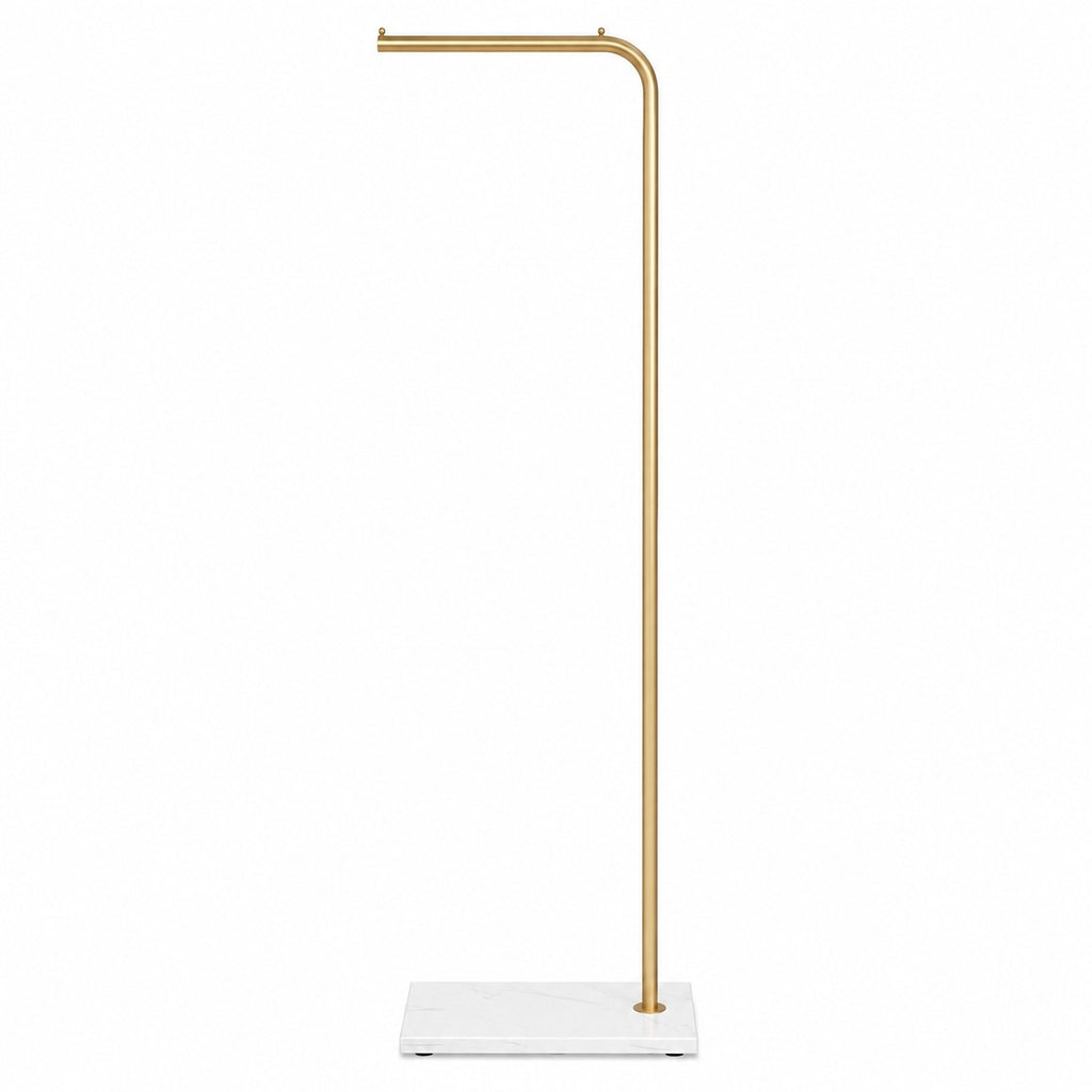 Gold-Tone Slim Garment Stand with White Base — view 1