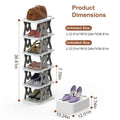 Six-Tier Folding Vertical Shoe Rack — view 3