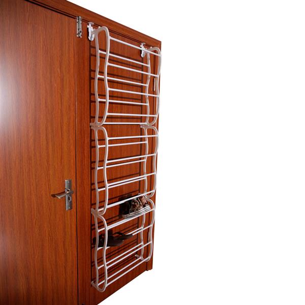 White Twelve-Tier Over-Door Shoe Rack — view 8