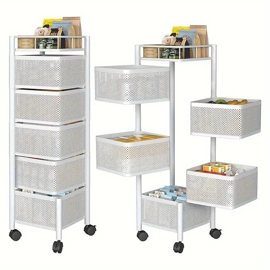 Five-Tier Rotating Basket Storage Cart — view 5