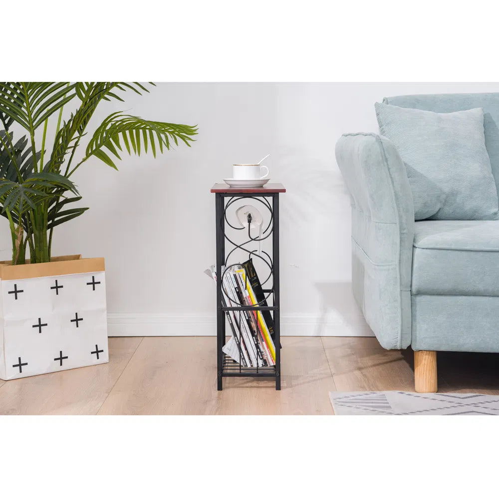 Slim Bathroom Side Table with Magazine Basket — view 6