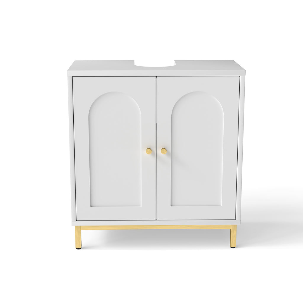 White Arched-Door Under-Sink Cabinet — view 3