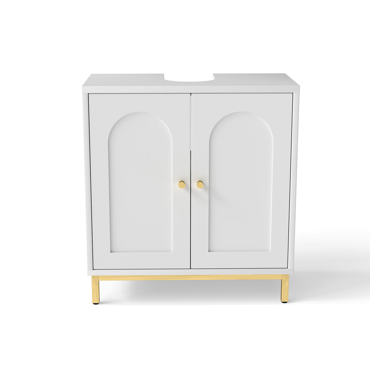 White Arched-Door Under-Sink Cabinet — view 3