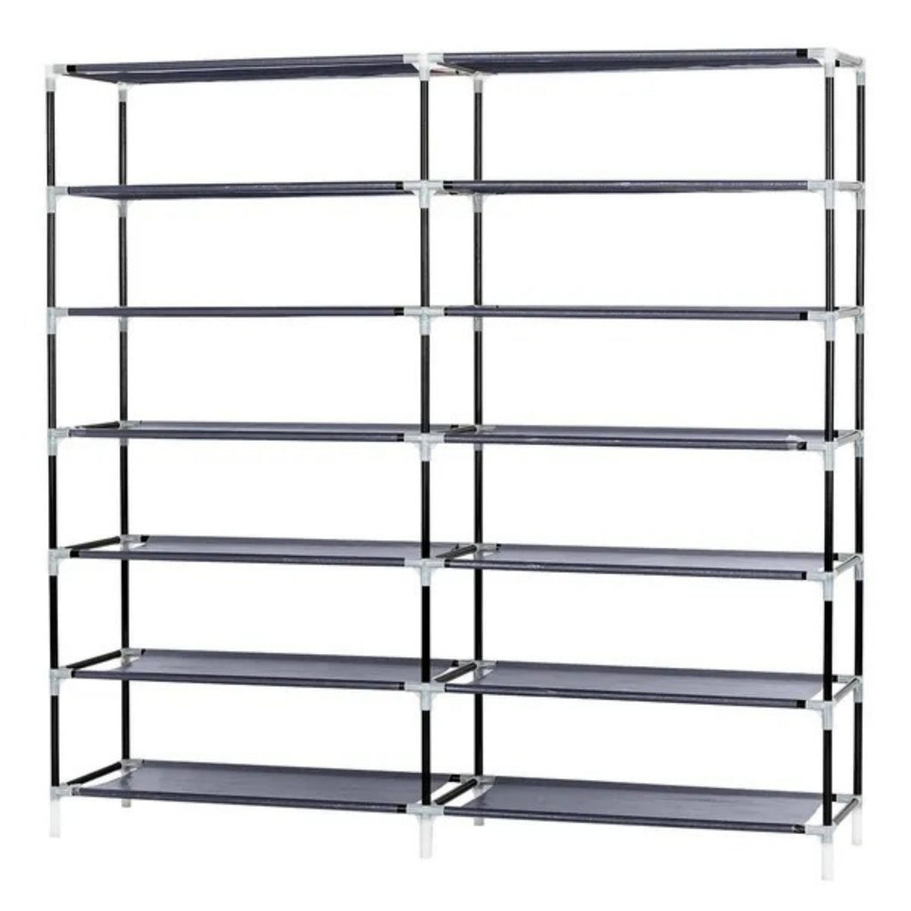 Gray Seven-Tier Covered Shoe Organizer — view 4