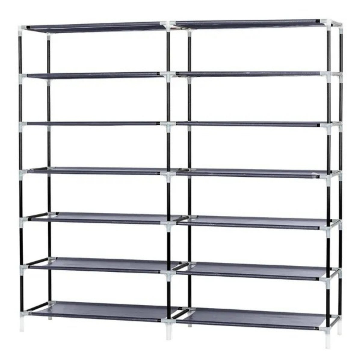 Gray Seven-Tier Covered Shoe Organizer — view 4