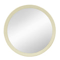 Cream Mango-Wood Round Wall Mirror — view 1