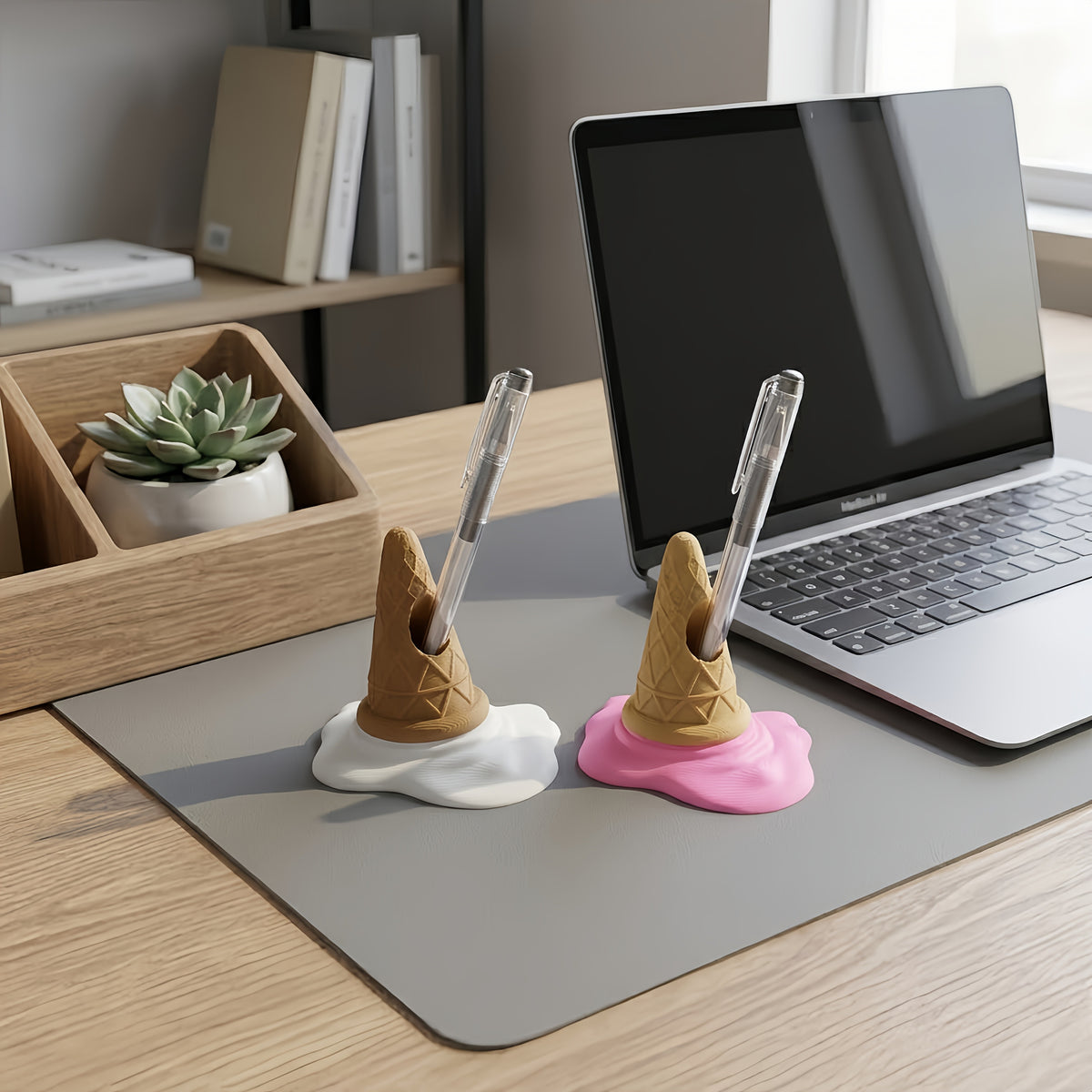 Melting Ice Cream Cone Pen Holder — product view